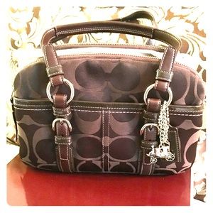 COPY - COACH Brown Soho Signature Satchel with Keychain